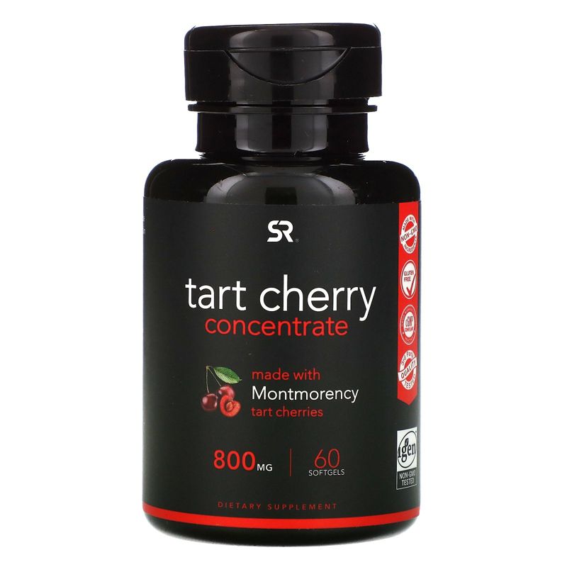 Sports Research Tart Cherry Concentrate, 800 mg, 60 Softgels, Greens and Superfood Supplements