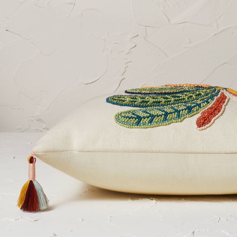 Beaded Bird Textured Square Throw Pillow - Opalhouse™ designed with Jungalow™