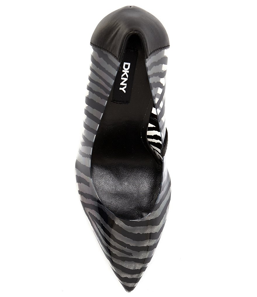 DKNY Deedra Zebra Printed Vinyl Stiletto Pumps