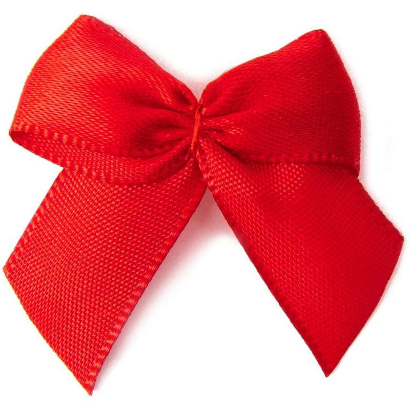 Bright Creations 200-Pack Mini Satin Ribbon Bow w/ Self-Adhesive Tape for Arts and Crafts, Sewing & Gift, Red 1.5"