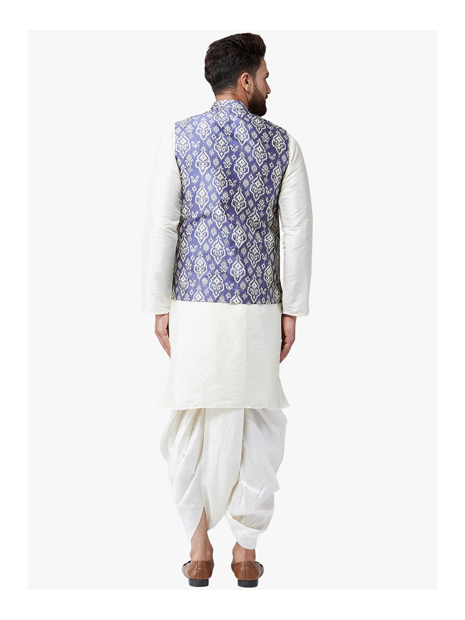 Sojanya White & Blue Printed Suit