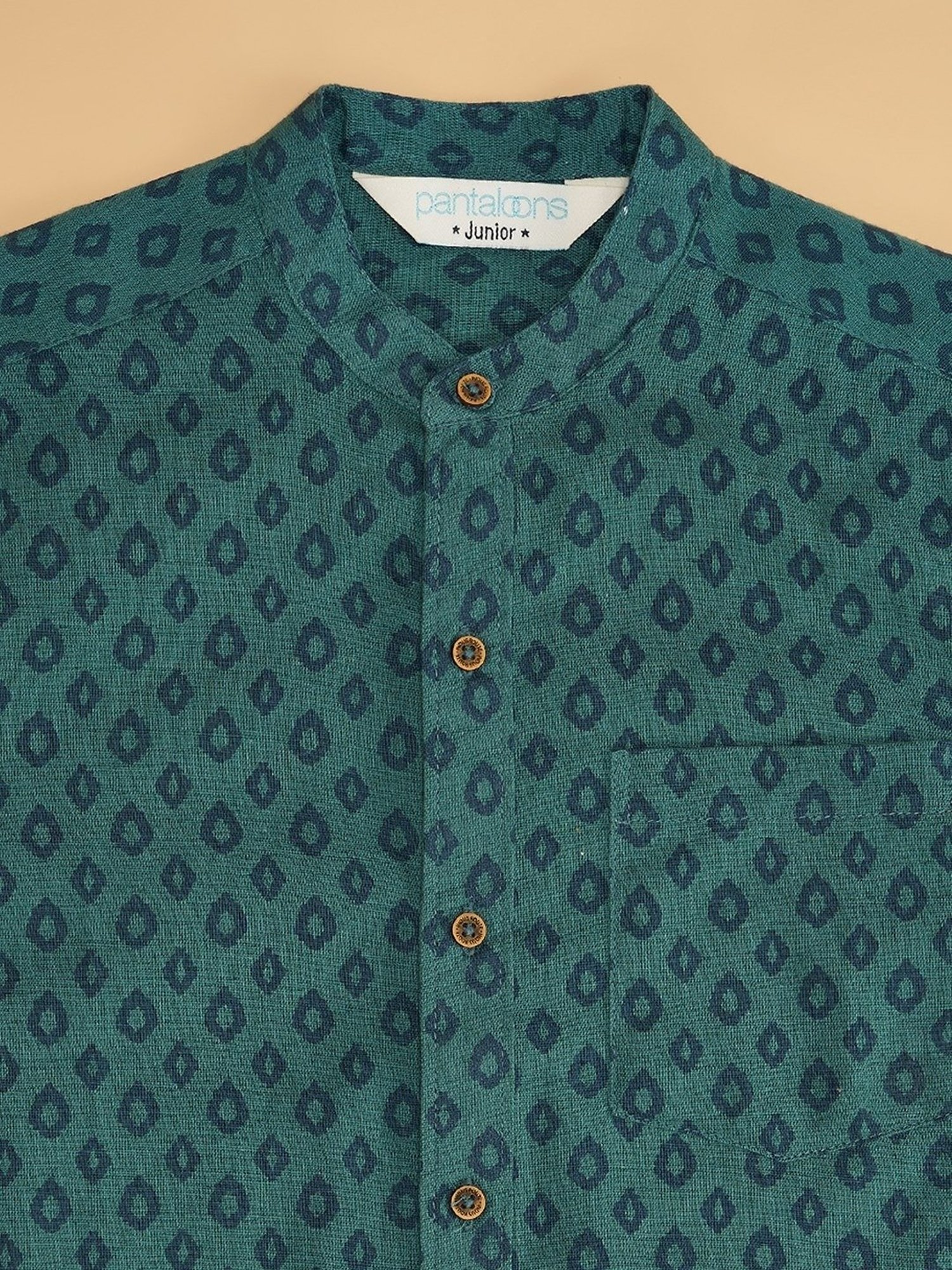 Indus Route by Pantaloons Boys Blue Print Shirt