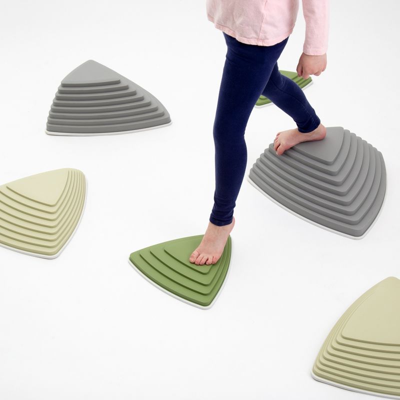 JumpOff Jo Rocksteady Balance Stepping Stones for Kids, Promotes Balance & Coordination, Set of 6 Balance Blocks, Tall Set, Camo Colors