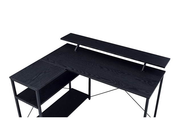 Gaming Desk 47.2" W x 23.6" D Office Computer Table, Black Gamer Workstation with 2 Cable Management Holes