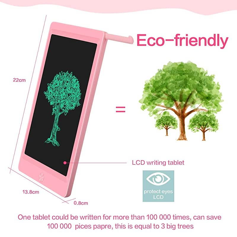 Writing Tablet Drawing Board Electronic Drawing Tablet Kids Tablets Doodle Board Writing Pad for Kids and Adults at Home School and Office with Lock Erase Button Pink
