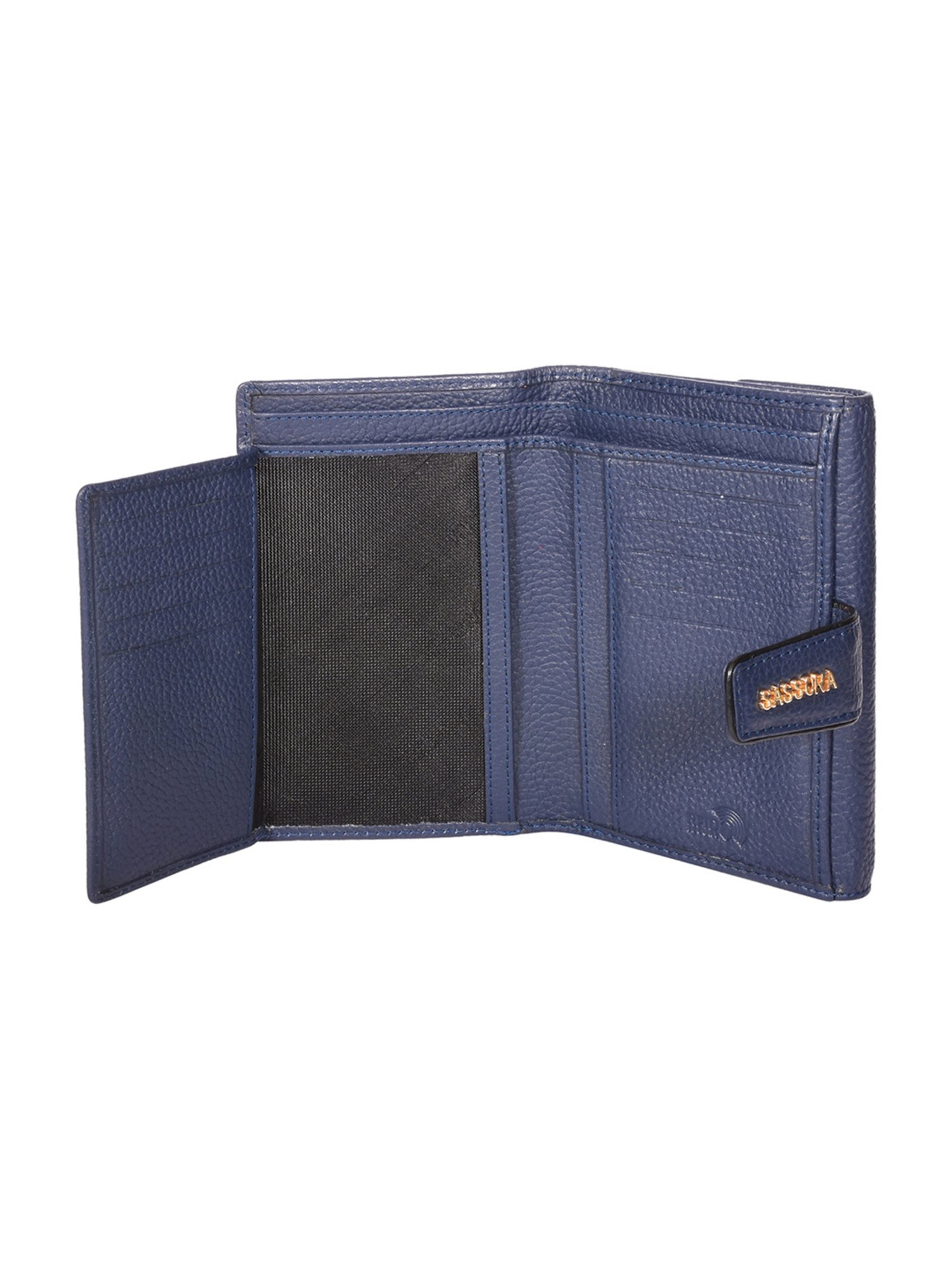 Sassora Lyla Navy Blue Medium Leather Wallet for Women