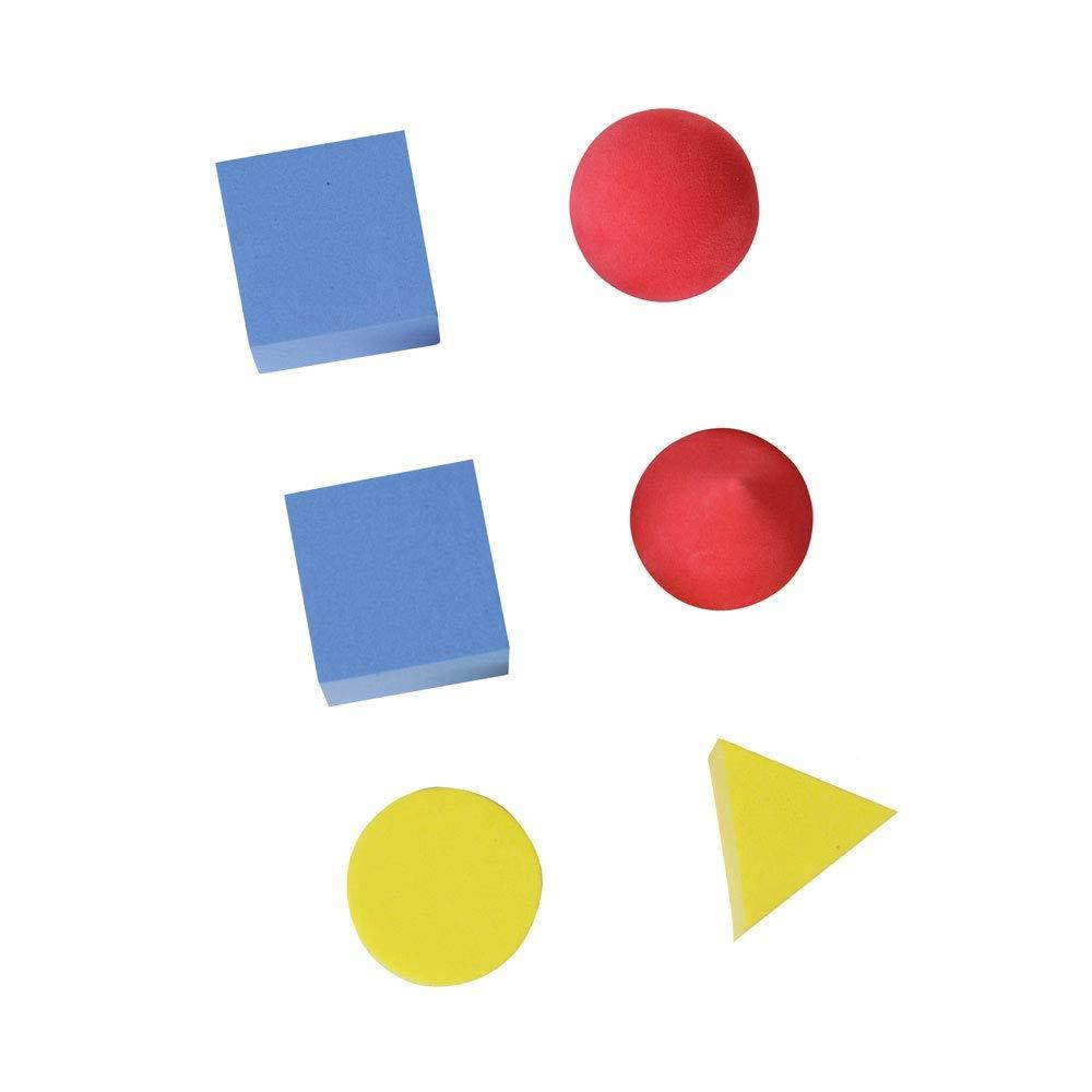 ETA hand2mind Foam Geometric Solid Blocks, Assorted Colors, 3D Shapes (Set of 6)