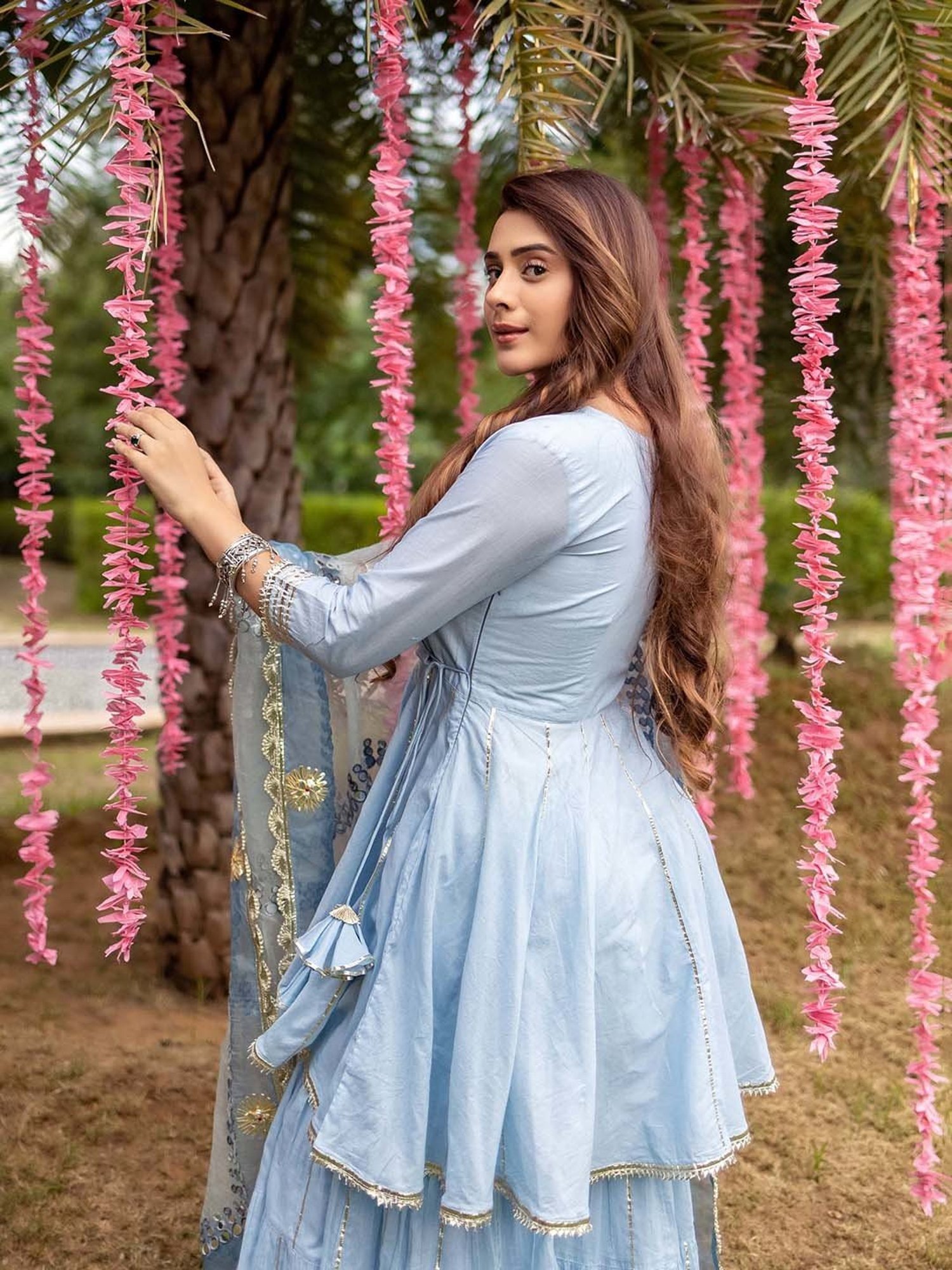 AACHHO Light Blue Kassia Gotapatti Sharara Set