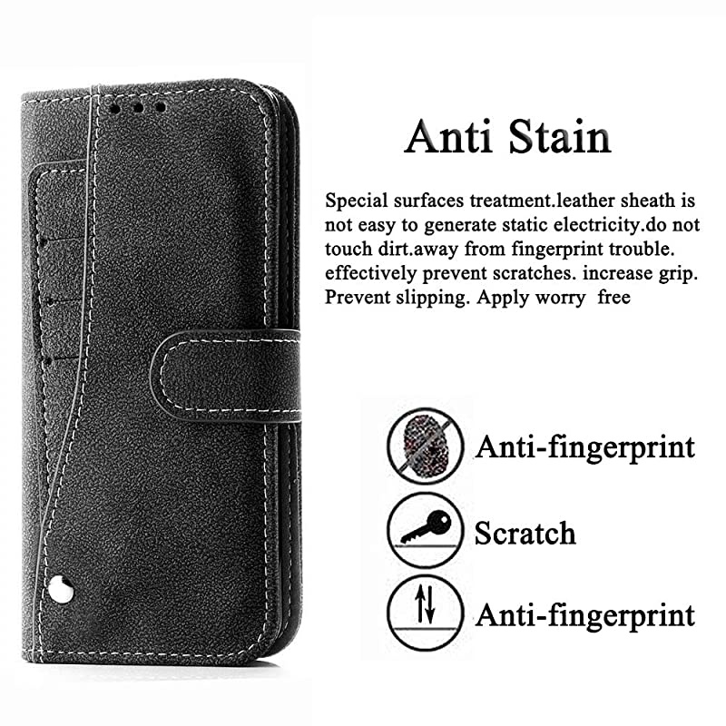 Pixel 2 Wallet Case,Luxury Leather Phone Cases with Credit Card Holder Slot Stand Kickstand Shockproof Rugged Book Flip Folio Protective Cover for Google Pixel2 Black