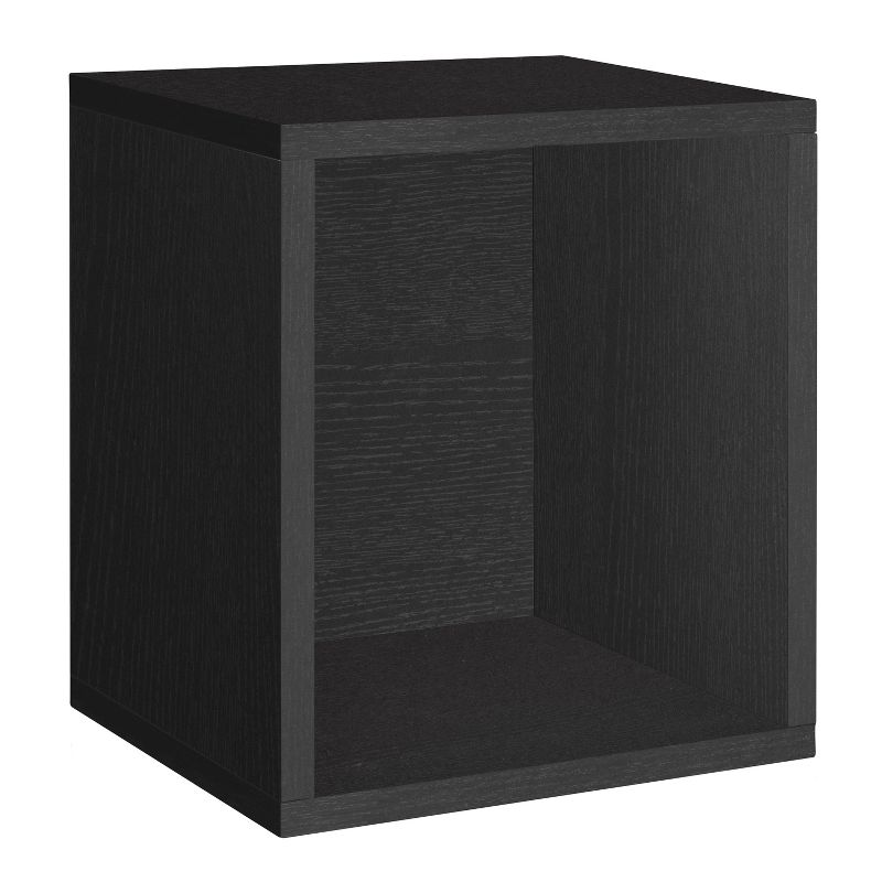 Way Basics Stackable Eco Storage Cube Cubby Organizer Black Wood Grain
