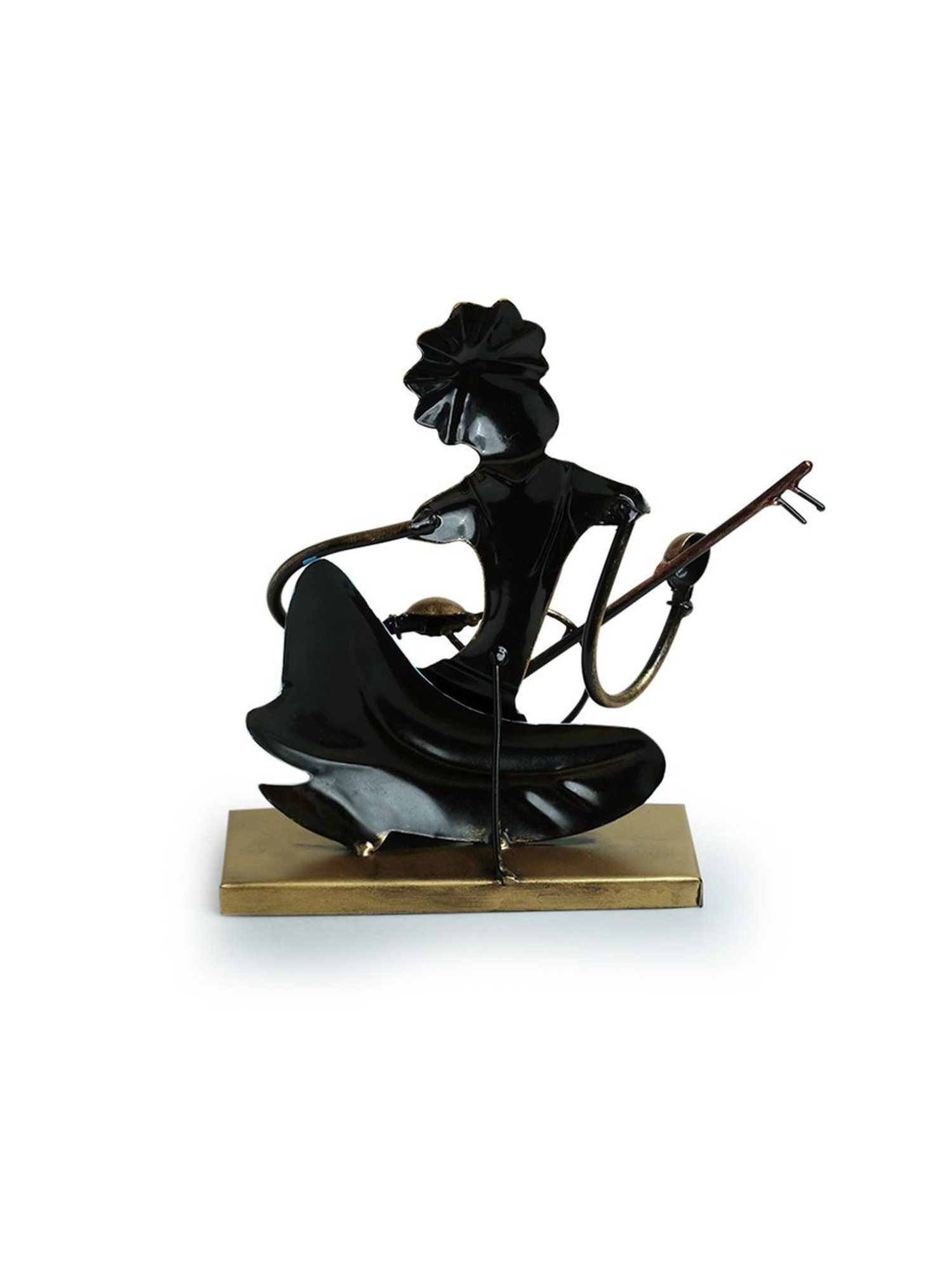ExclusiveLane 'Veena Player Folk Artist' Multicolor Iron Decorative Piece - Set of 1