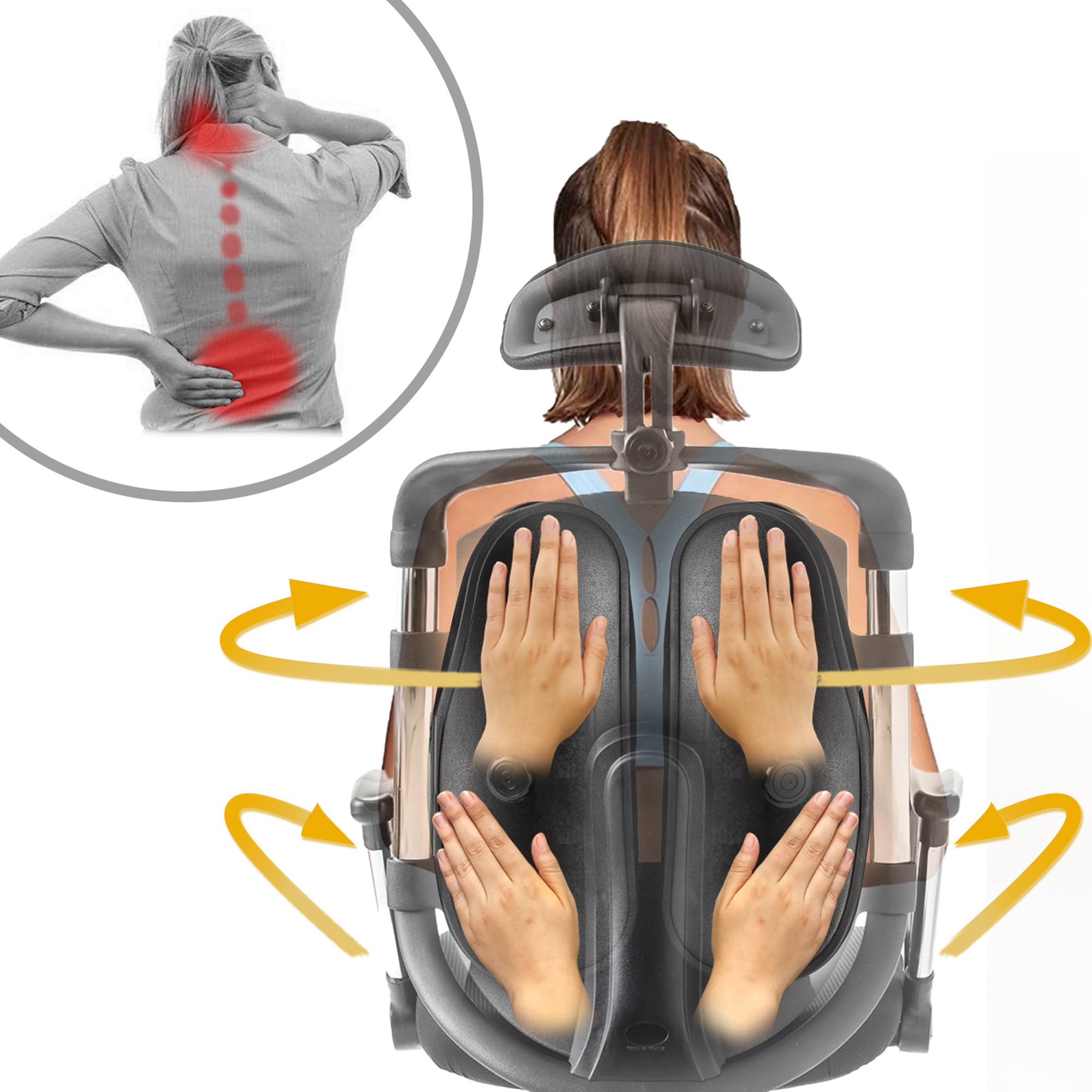 Ergonomic Office Chair Desk Computer High Back Swivel Chair Managerial Executive Chair with Adjustable Headrest & Back Support