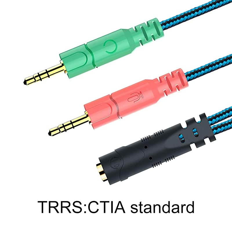 Splitter Cable for PC 35mm Jack Headphones Adapter Convertors for PC 35mm Female with HeadphoneMicrophone Transform to 2 Dual 35mm Male for Computer Simultaneously Y Splitter Audio