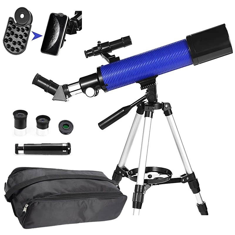 70mm Telescope Focal Length 500mm for Kids Adults Beginners Refractor Telescope with Carrying Bag Phone Adapter and Stable Tripod