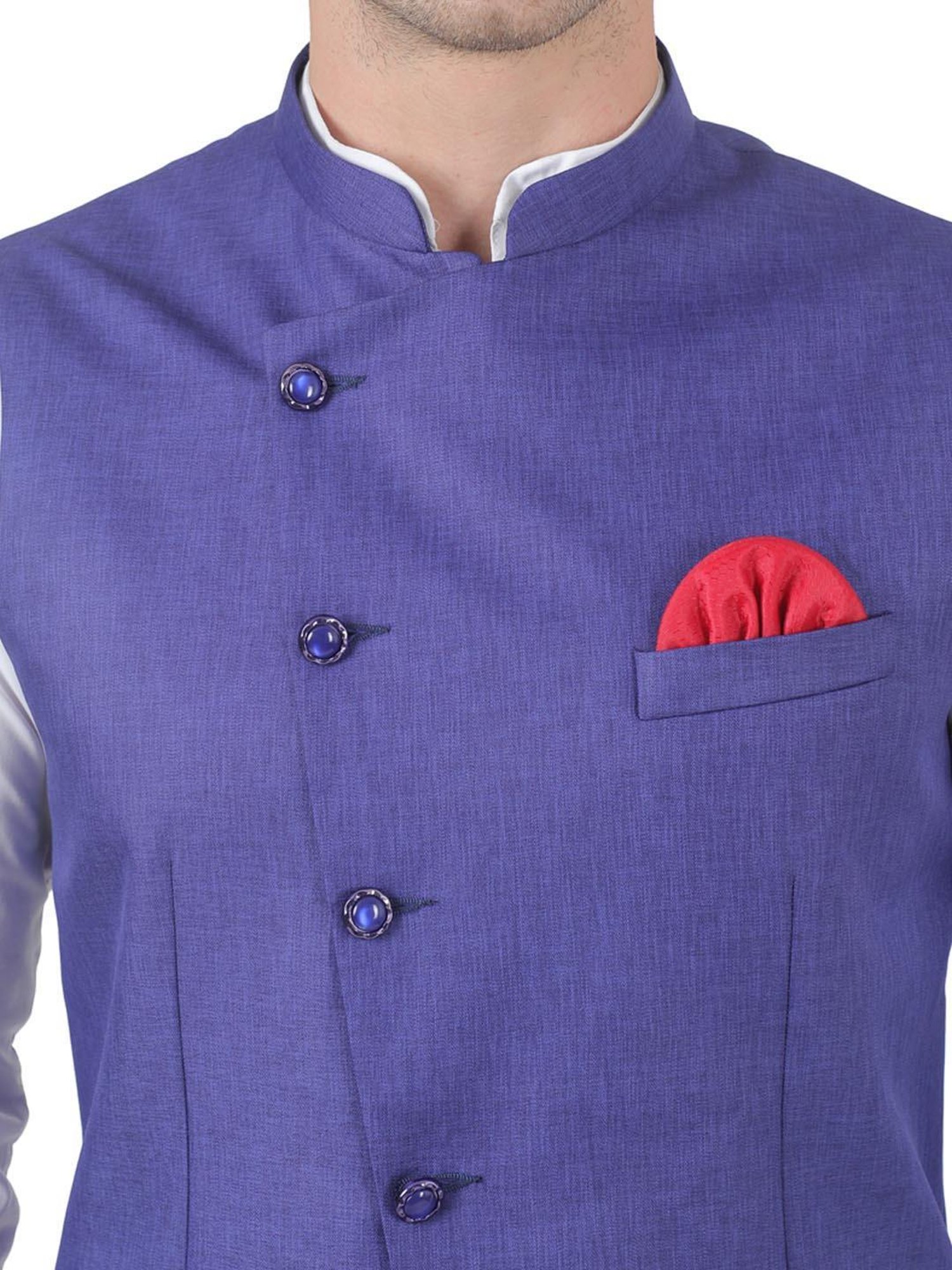 TAHVO Purple  Slim Fit Nehru Jacket