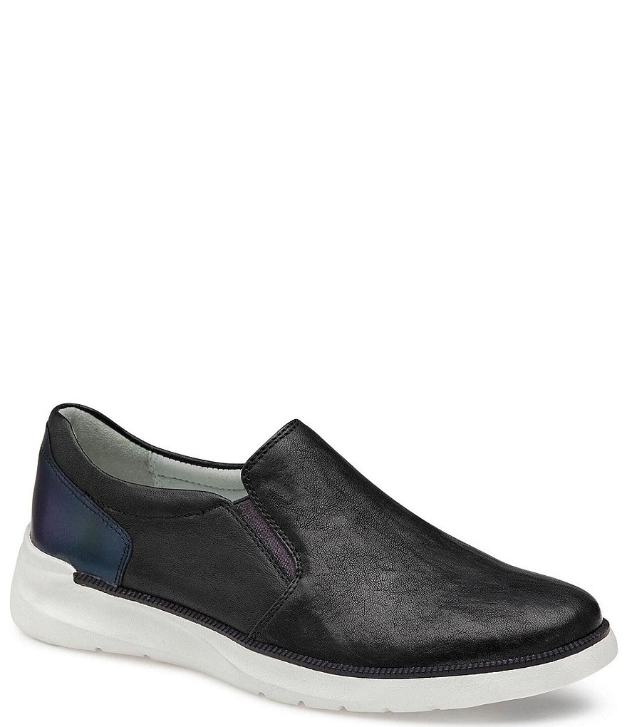 Johnston & Murphy Emery Leather Double Gore Slip-On Sneakers