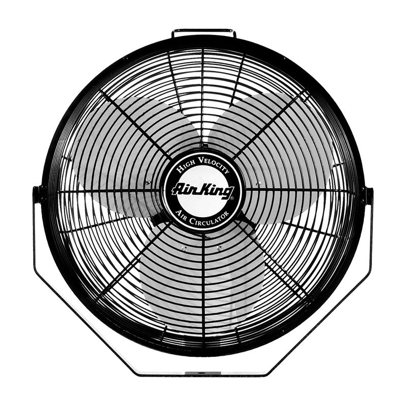 Air King 14 Inch 1/20 Horsepower 3-Speed Indoor/Outdoor Industrial and Commercial Enclosed Pivoting Warehouse Garage Steel Multi-Mount Fan, Black
