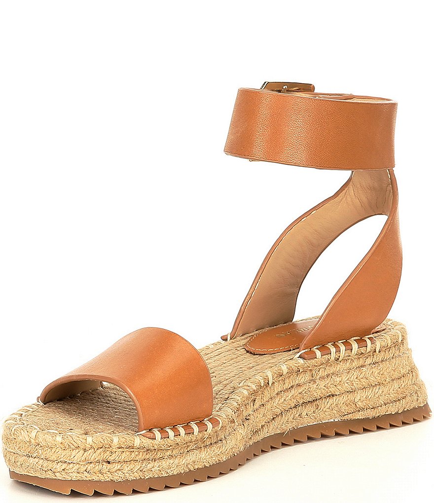 Antonio Melani Fosterr Leather Ankle Strap Espadrille Wedges