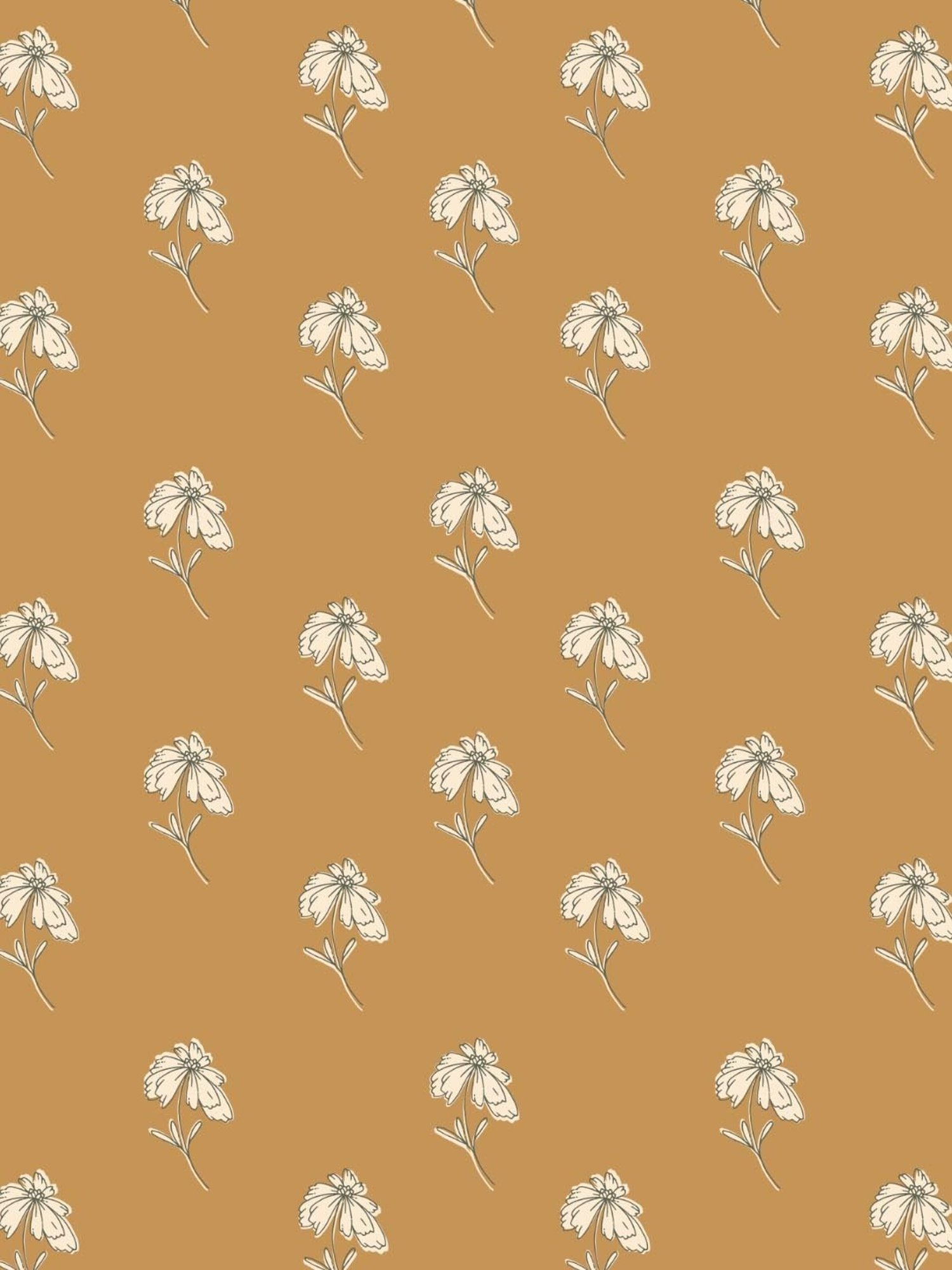 SPACES DRAPE STORY Boho Floral Sand Brown Polyester 5 ft Window Curtains - Set of 2