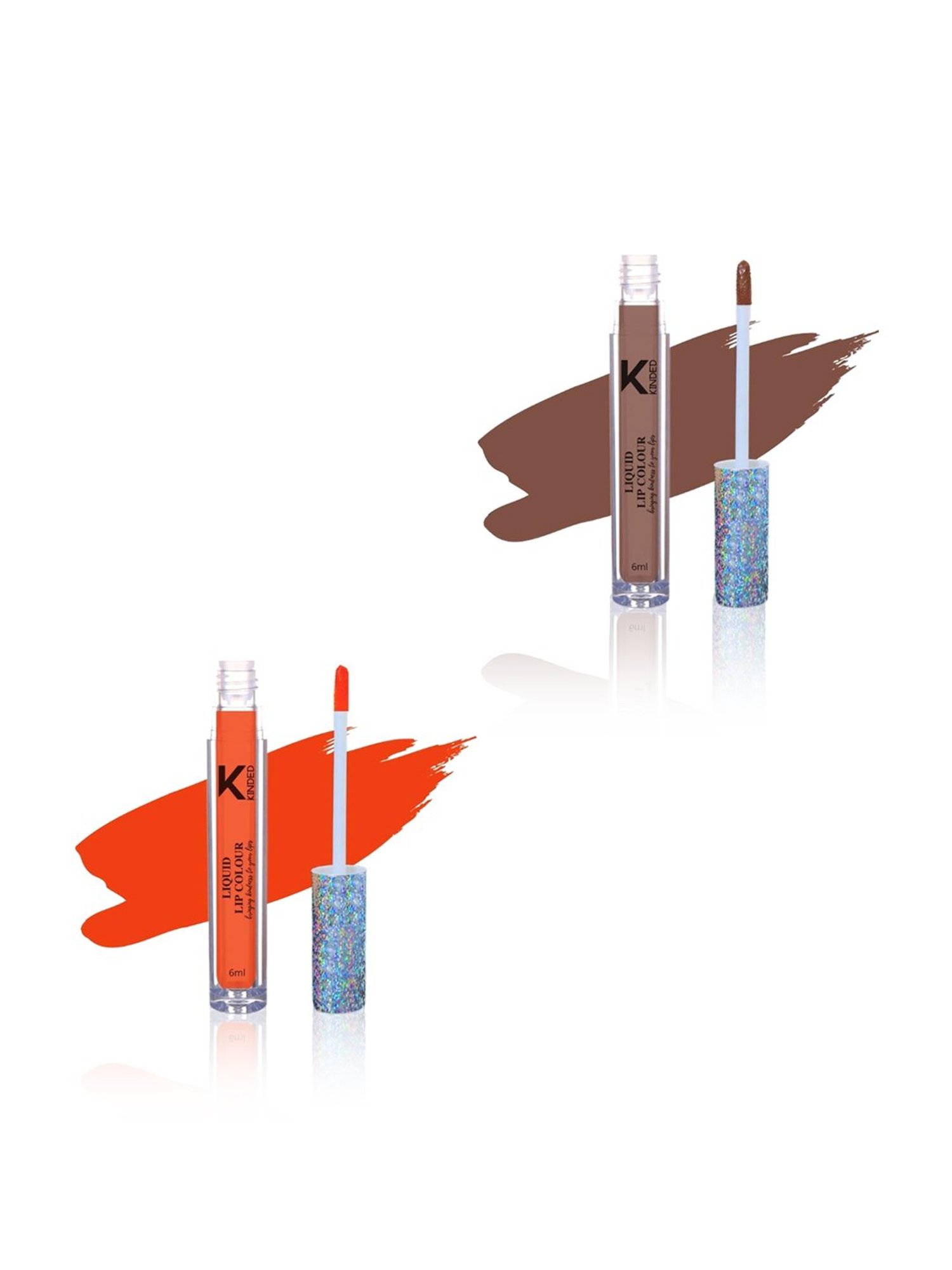 KINDED Liquid Lip Colour 06 Brown Temptation & 08 Sangria Orange Combo