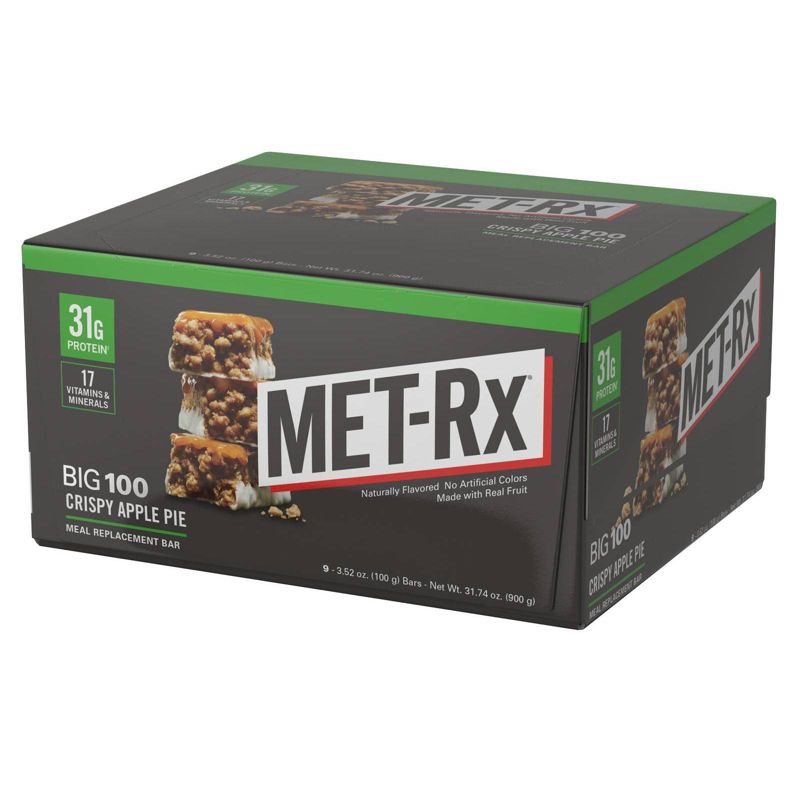 MET-Rx Big 100 Meal Replacement Bar - Crispy Apple Pie - 9ct