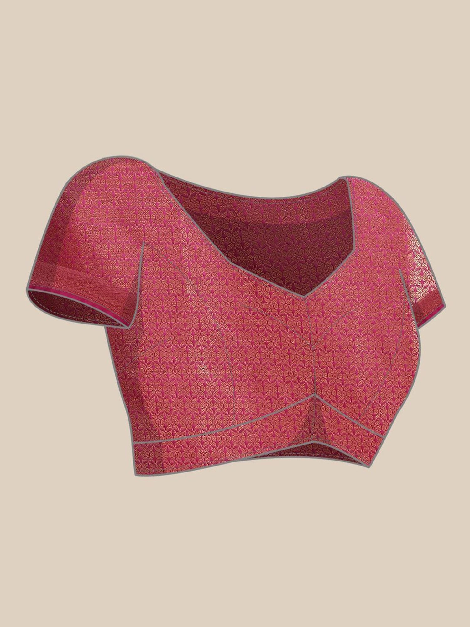 Silk Land Silk Peach & Pink Printed Saree With Unstitched Blouse