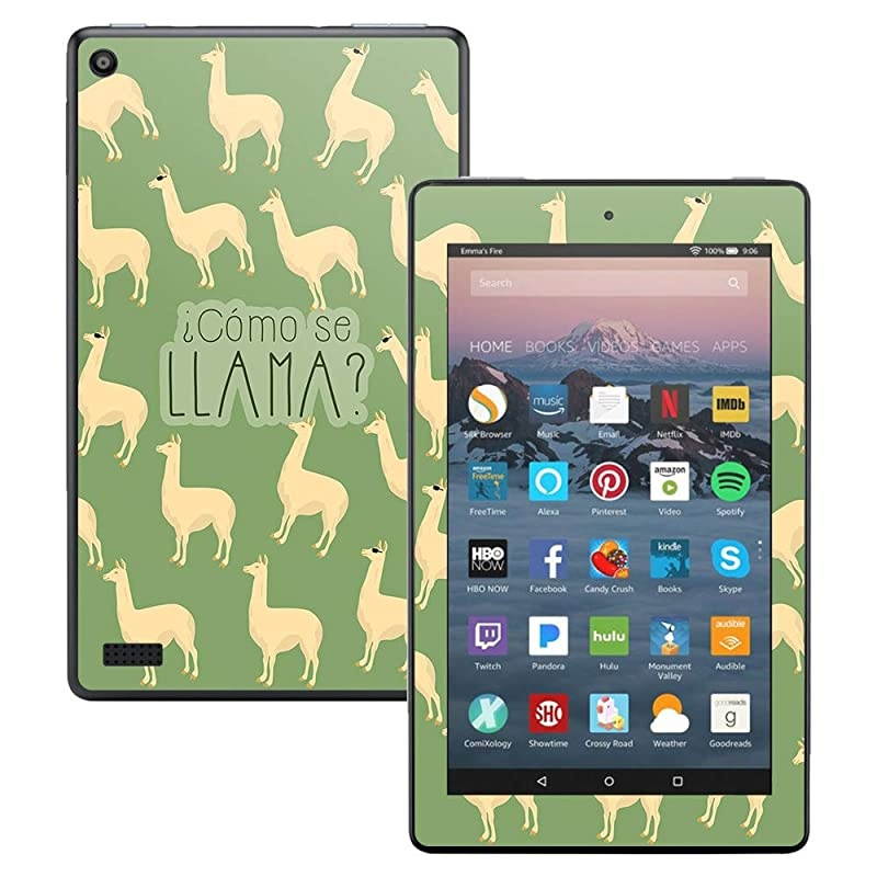 Skin Compatible with  Kindle Fire 7 (2017) - Llama | Protective, Durable, and Unique Vinyl Decal wrap Cover | Easy to Apply, Remove, and Change Styles | Made in The USA