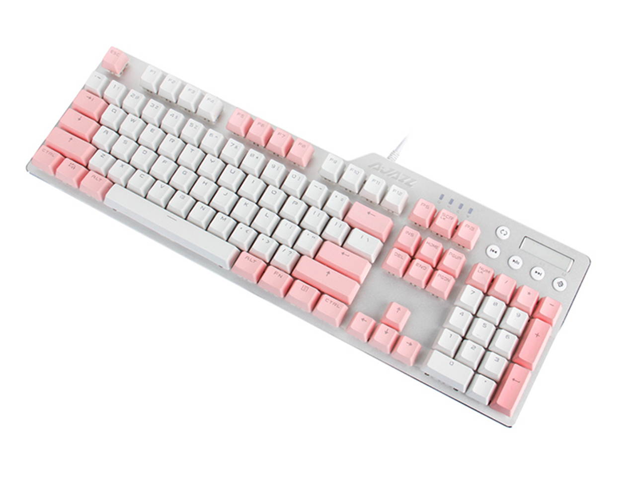 A-jazz AK35i Mechanical Gaming Keyboard with 104 Full Anti-ghosting Keys+6 Special Keys,RGB Backlit Keyboard For Office And Game, DIY PBT Keycaps - Cherry Blossom(Blue  axis)