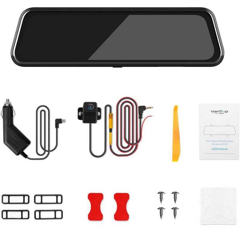VanTop H610 10" 2.5K Mirror Dash Cam for Cars with Full Touch Screen,Rear View Mirror Camera