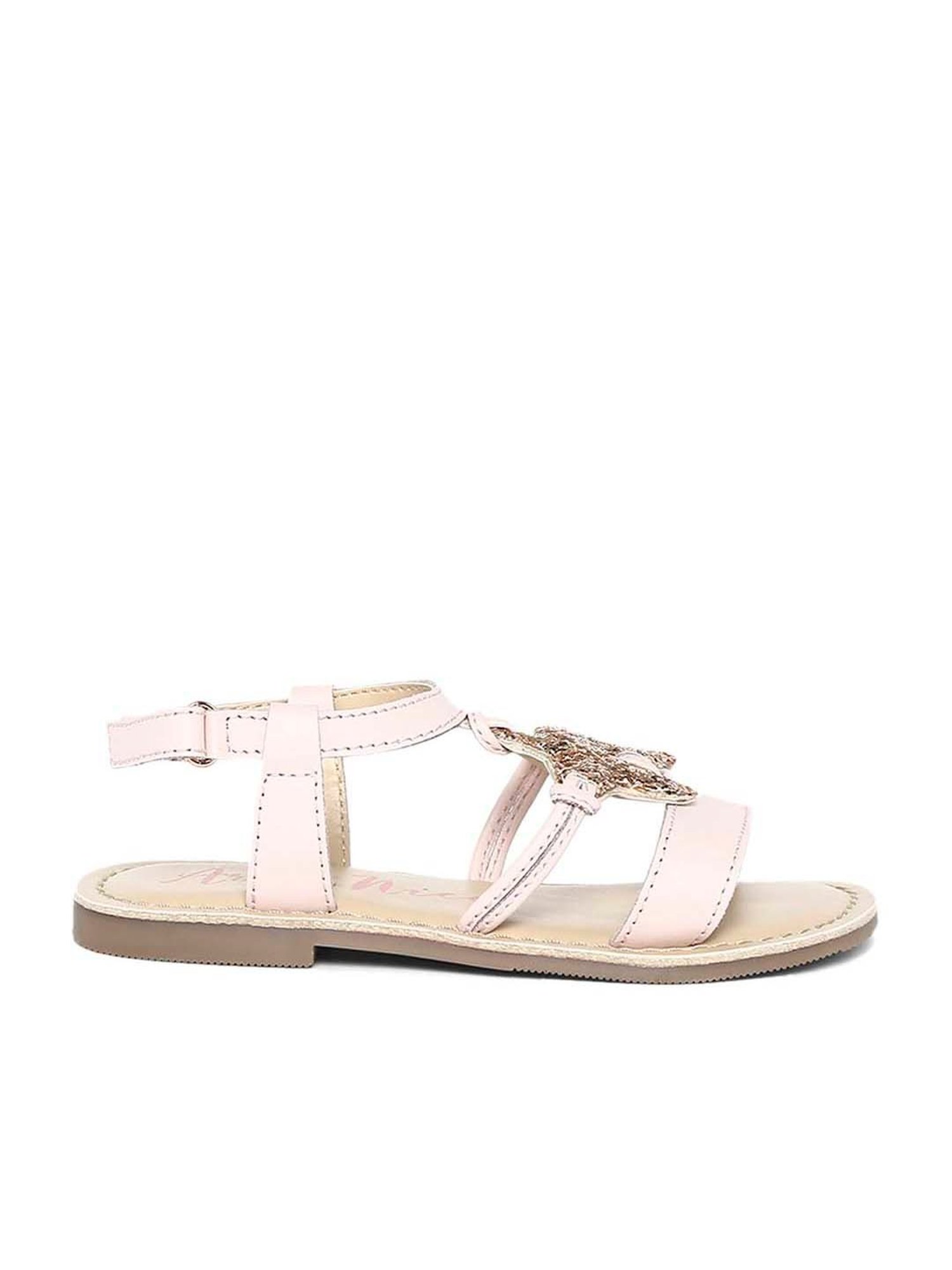 Aria Nica Kid's Sparkle Pink Ankle Strap Sandals