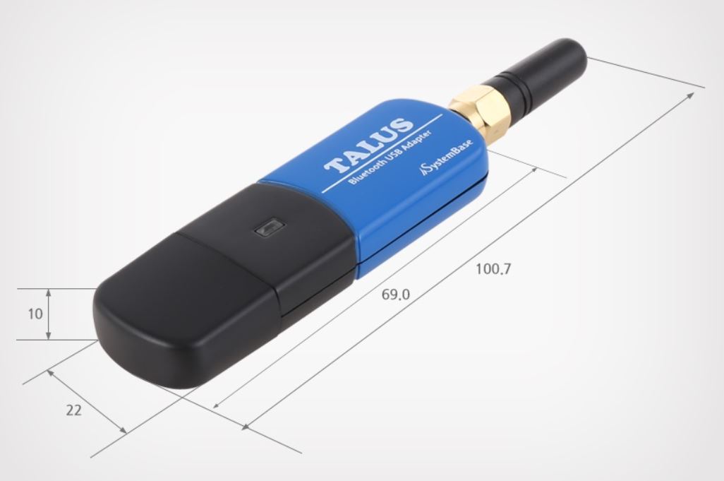 SystemBase - USB Bluetooth Dongle, USB to Bluetooth Converter, Bluetooth 4.0+EDR Class 1, Working distance 100m, USB 2.0 interface, Long Range Bluetooth USB adapter for Serial Port Replacement(TALUS)