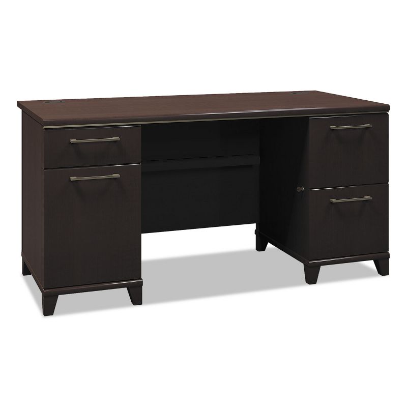 Bush Enterprise Collection 60W Double Pedestal Desk Mocha Cherry (Box 2 of 2) 2960MCA203