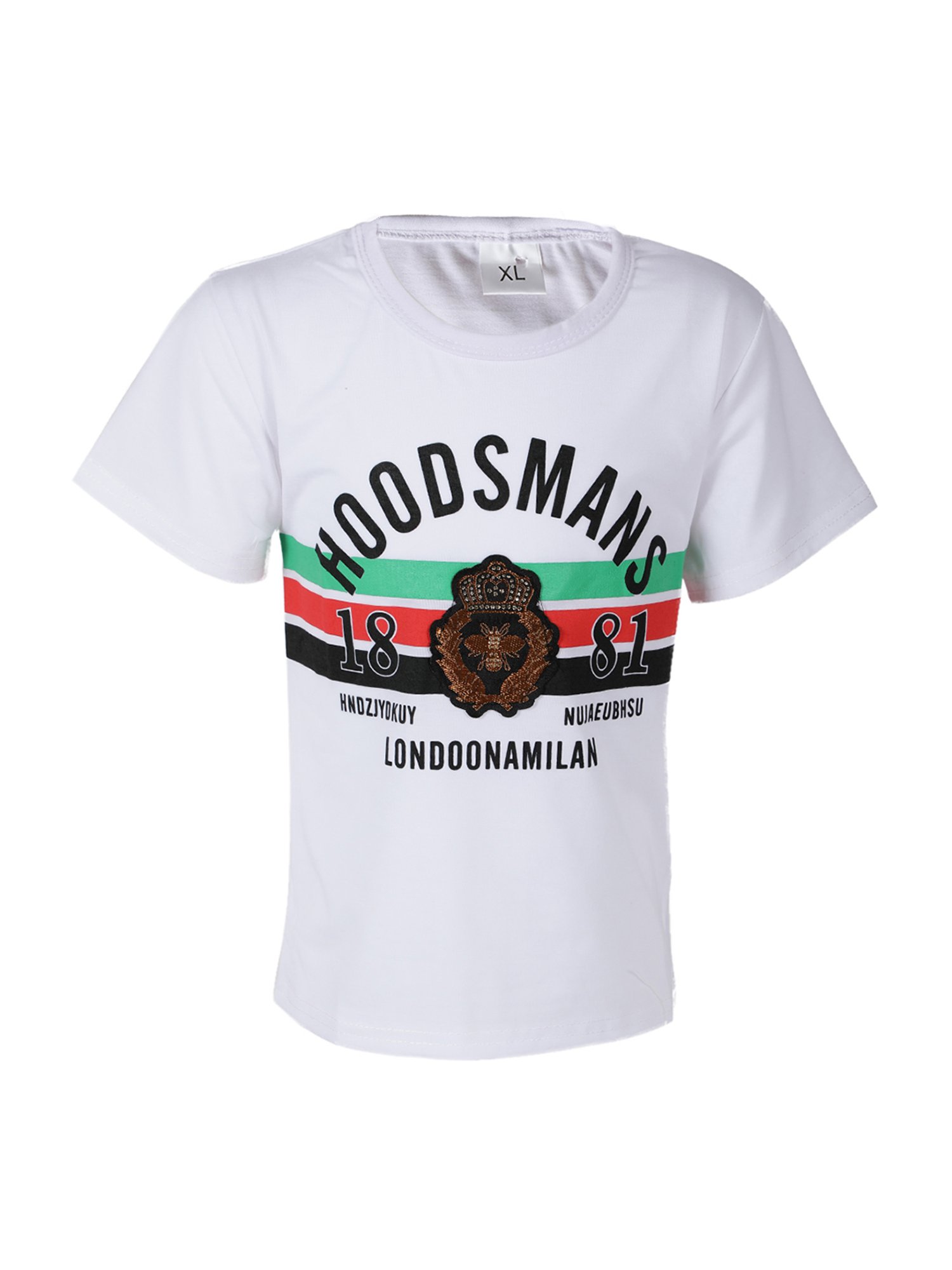 Passion Petals Boys White Cotton Printed T-Shirt