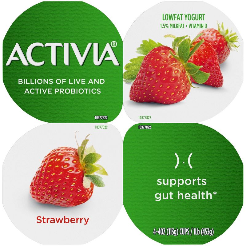 Dannon Activia Low Fat Strawberry Probiotic Yogurt - 4oz
