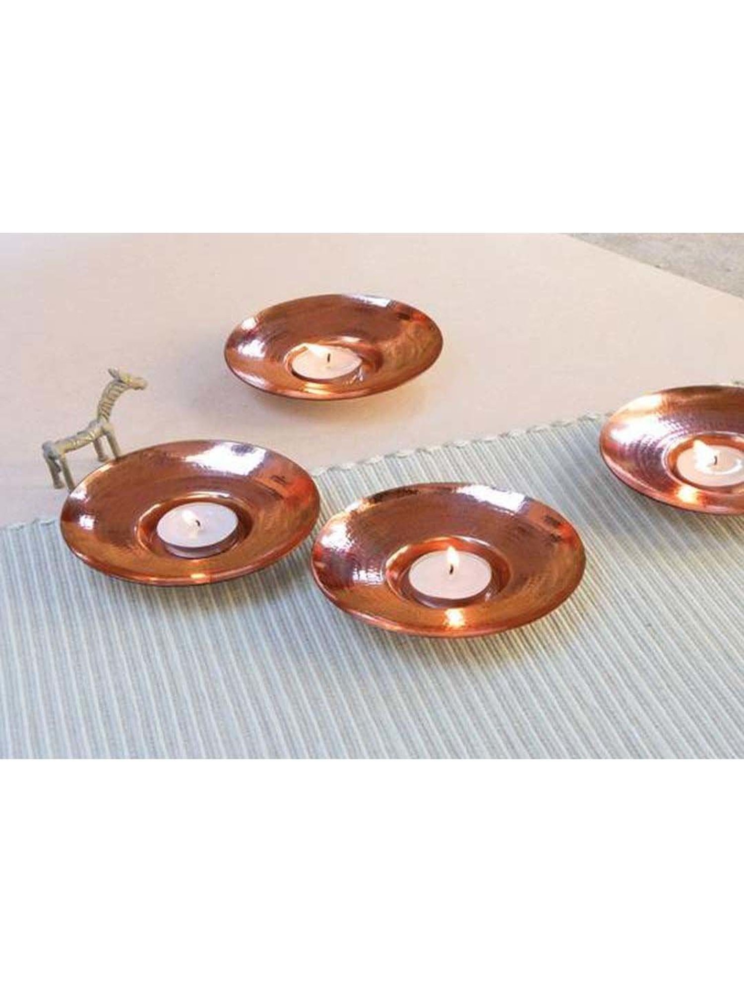 COPPRE Circle of Light Copper Tea Light Holder - Set of 1