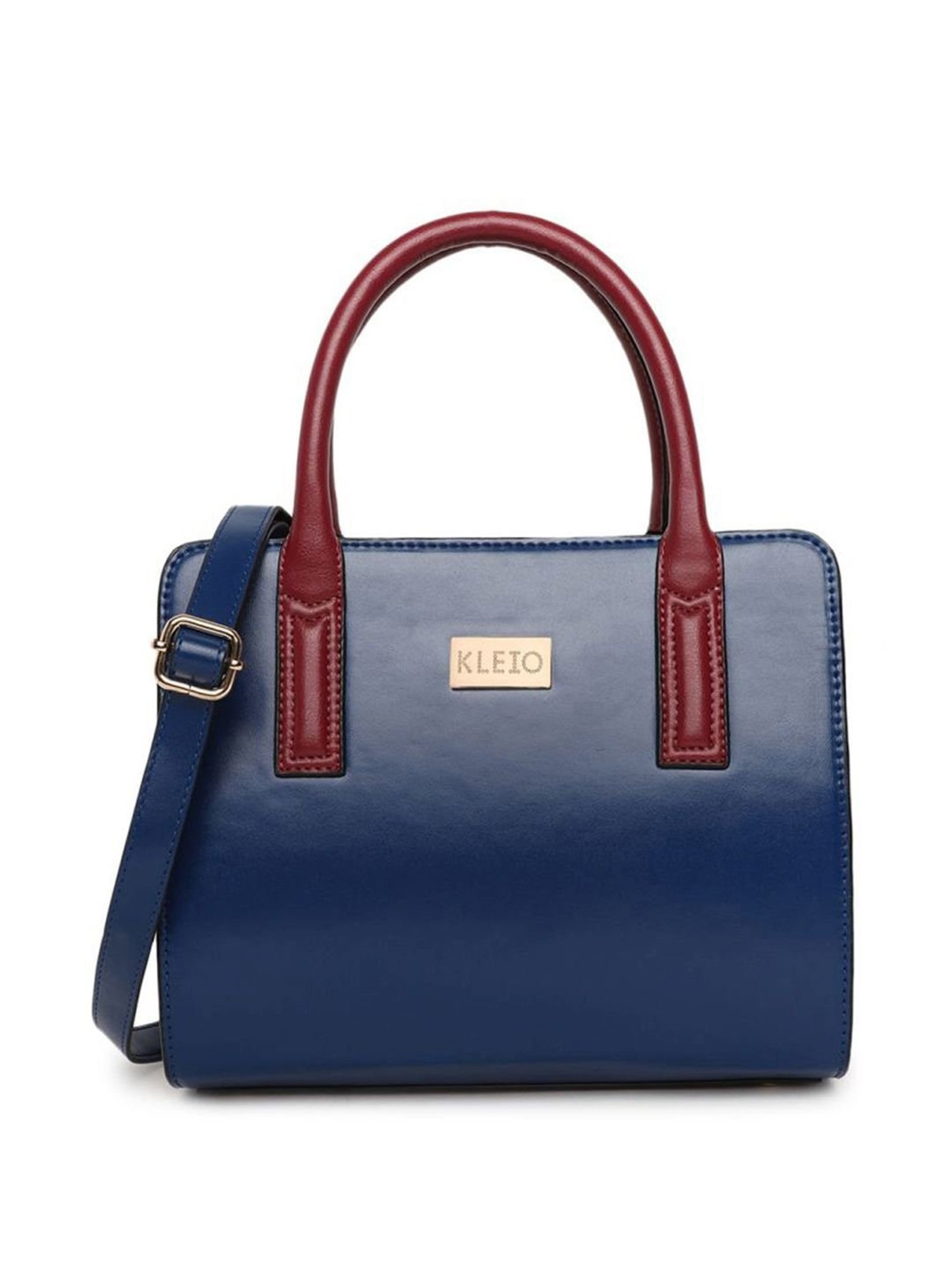 KLEIO Blue Solid Medium Handbag