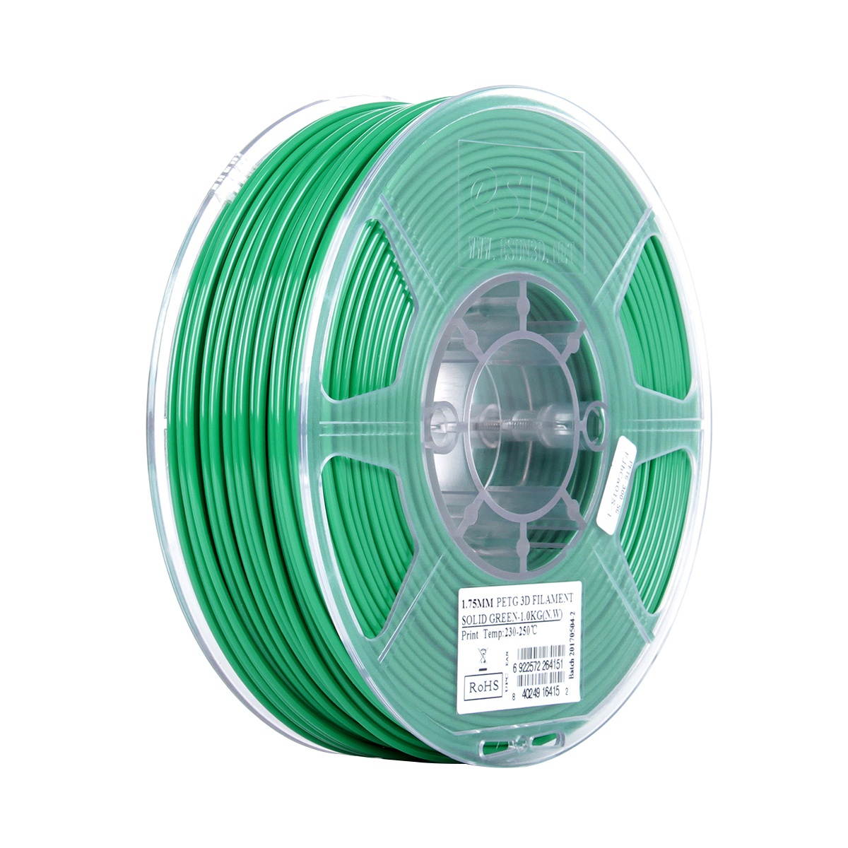 eSUN PETG 1.75mm 3D Printer Filament Printing Consumables Dimensional Accuracy: +/- 0.05mm 1kg(2.2lb) Spool Material Refills Solid Green