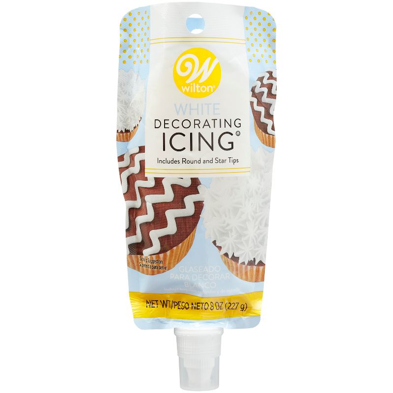 Wilton White Icing Pouch with Tips - 8oz