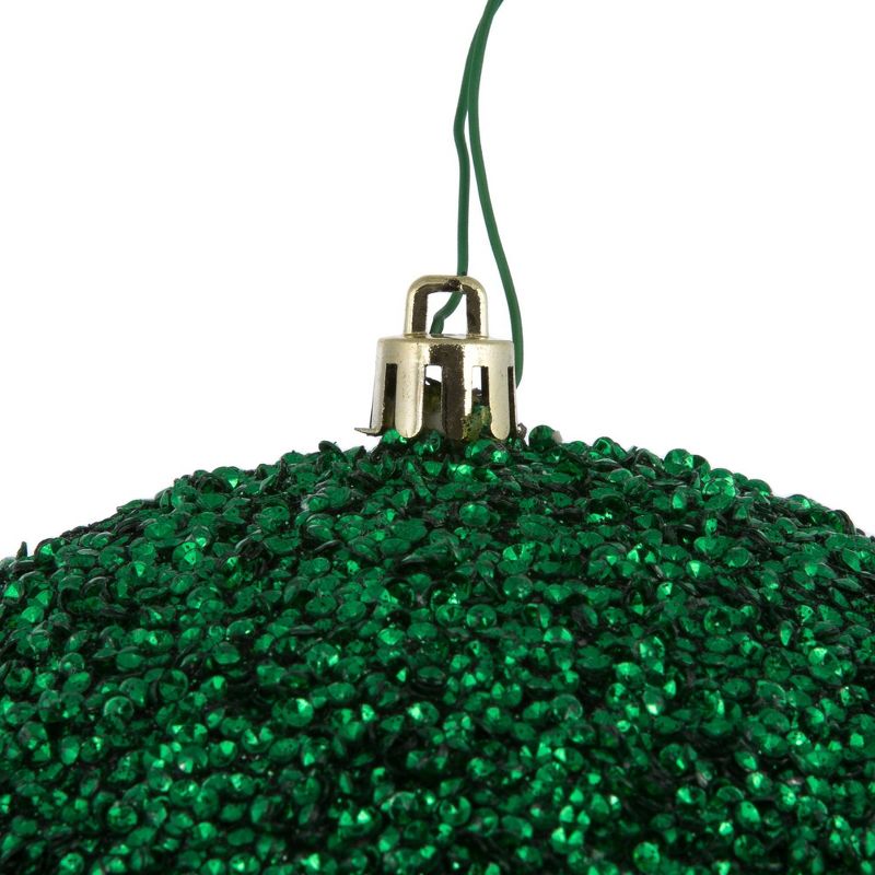 4ct Vickerman 6" Beaded Ball Ornament Midnight Green