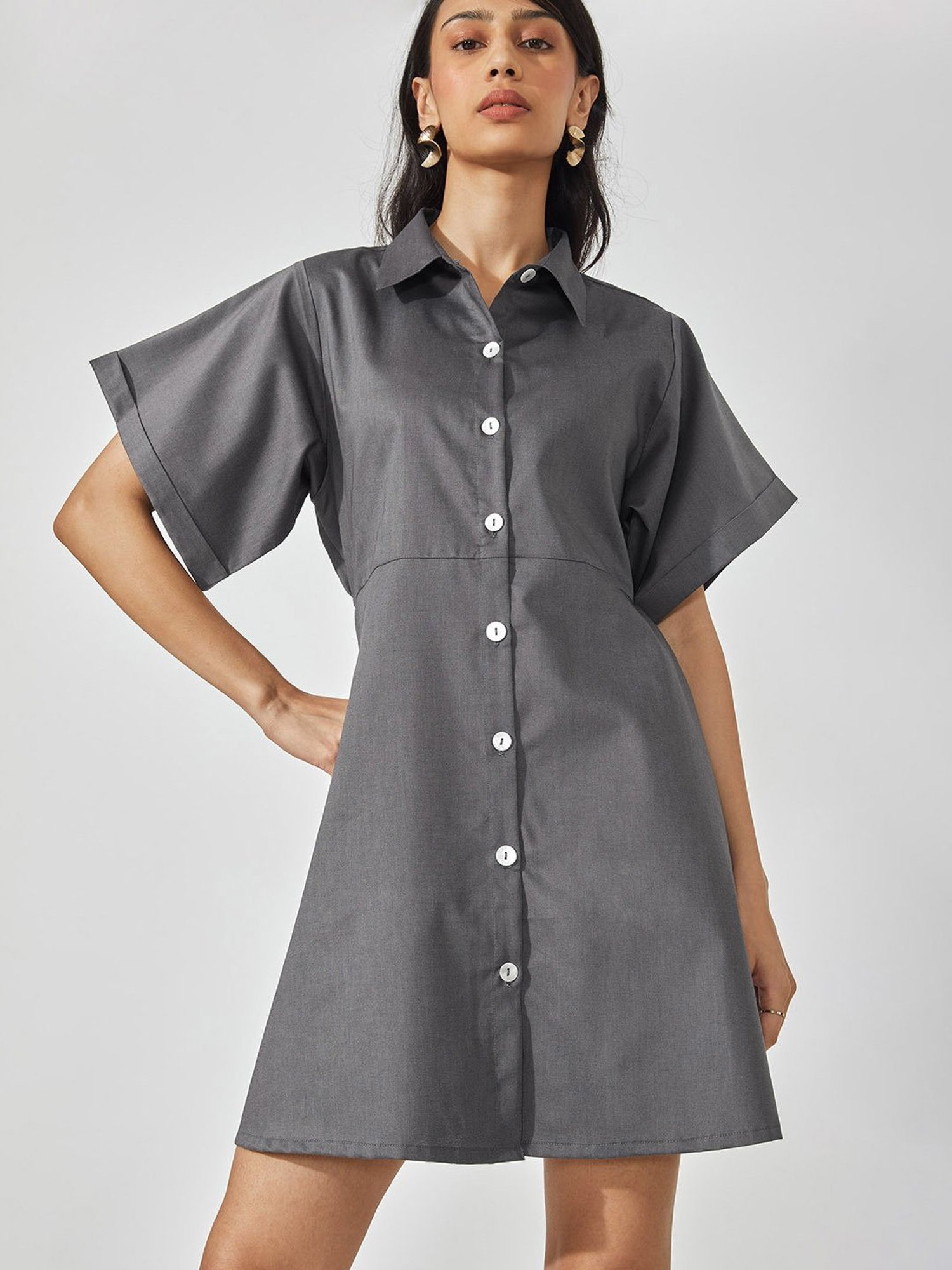The Label Life Charcoal Shirt Dress