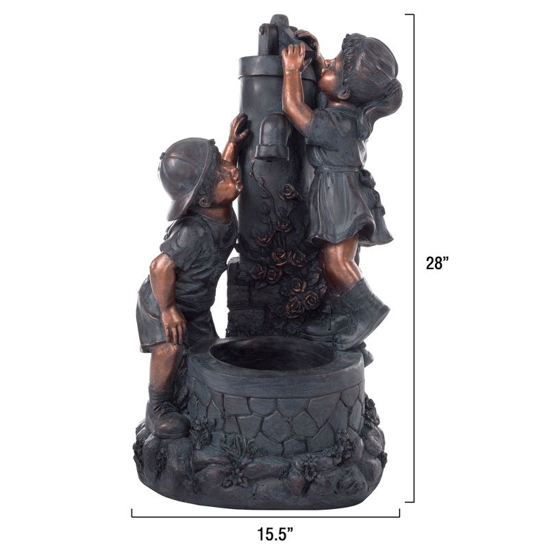 14.6" x 15.5" x 28" Outdoor Fountain - Brown - Pure Garden