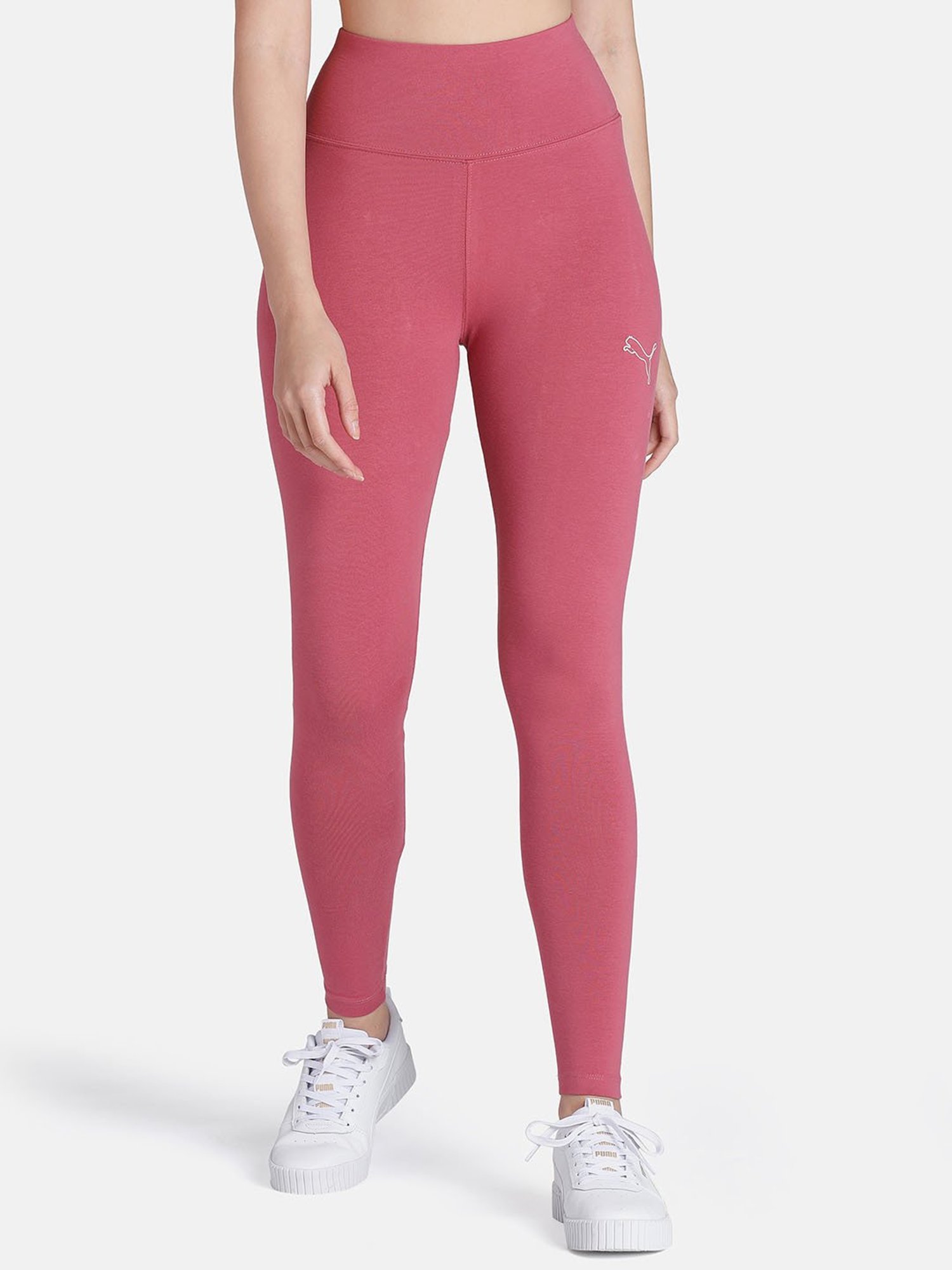 Puma Purple Cotton Logo Print HER Tights