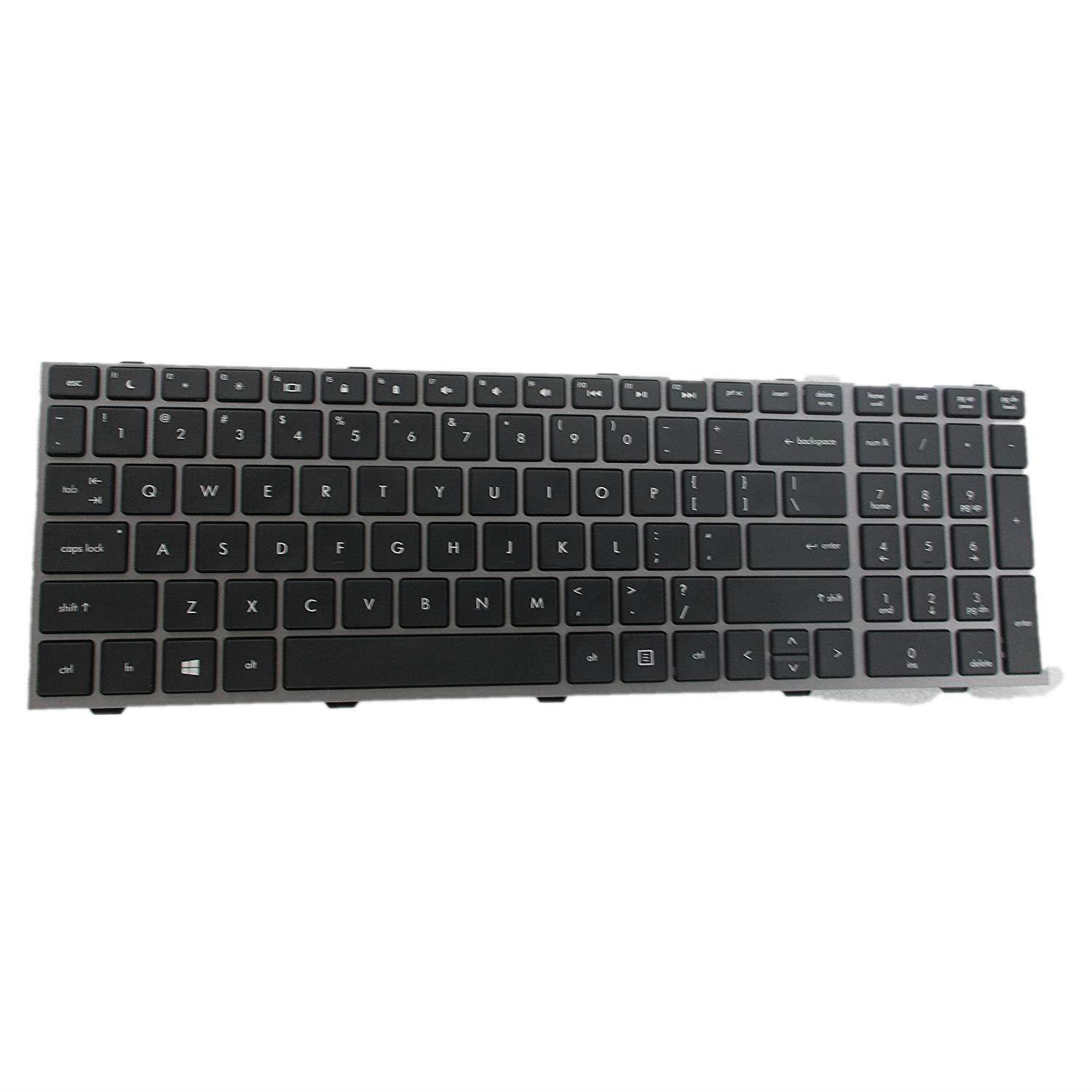 SUNMALL New Laptop Keyboard with Frame for HP ProBook 4540s 4540 4545s Series Compatible with Part Number 702237-001 683491-001 701485-001 Grey Frame US Layout