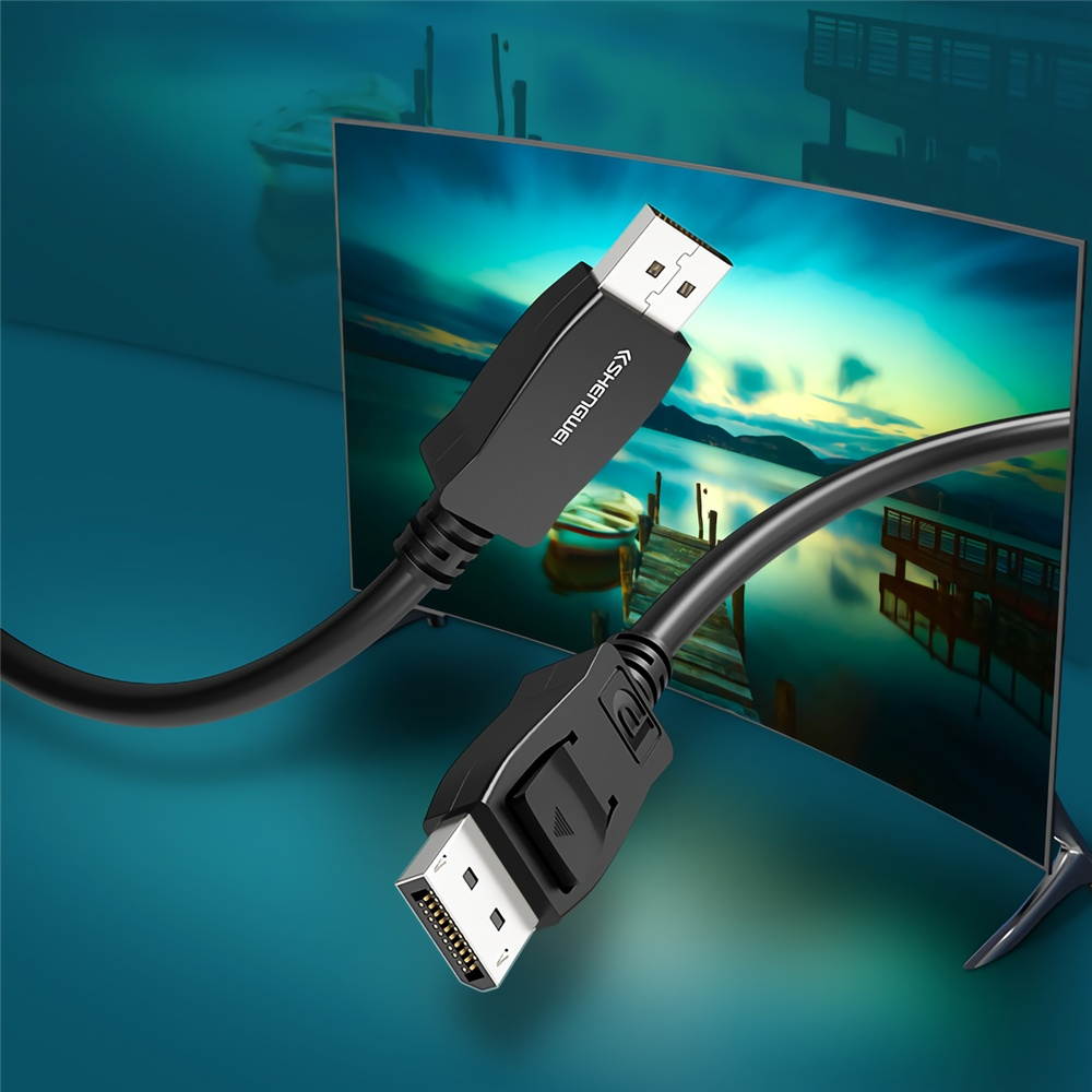SHENGWEI DP Male to Male Cable 2K*4K HD Video Audio Cable 1080P Displayport Cable for HDTV Projector Display DP-2010B 1M