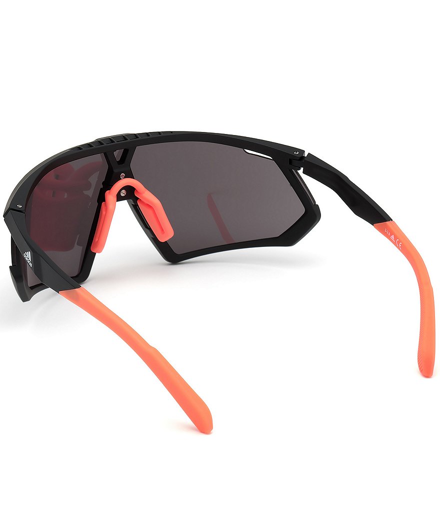 Adidas Men's SP0001Shield 50mm Orange and Black Framed Sunglasses