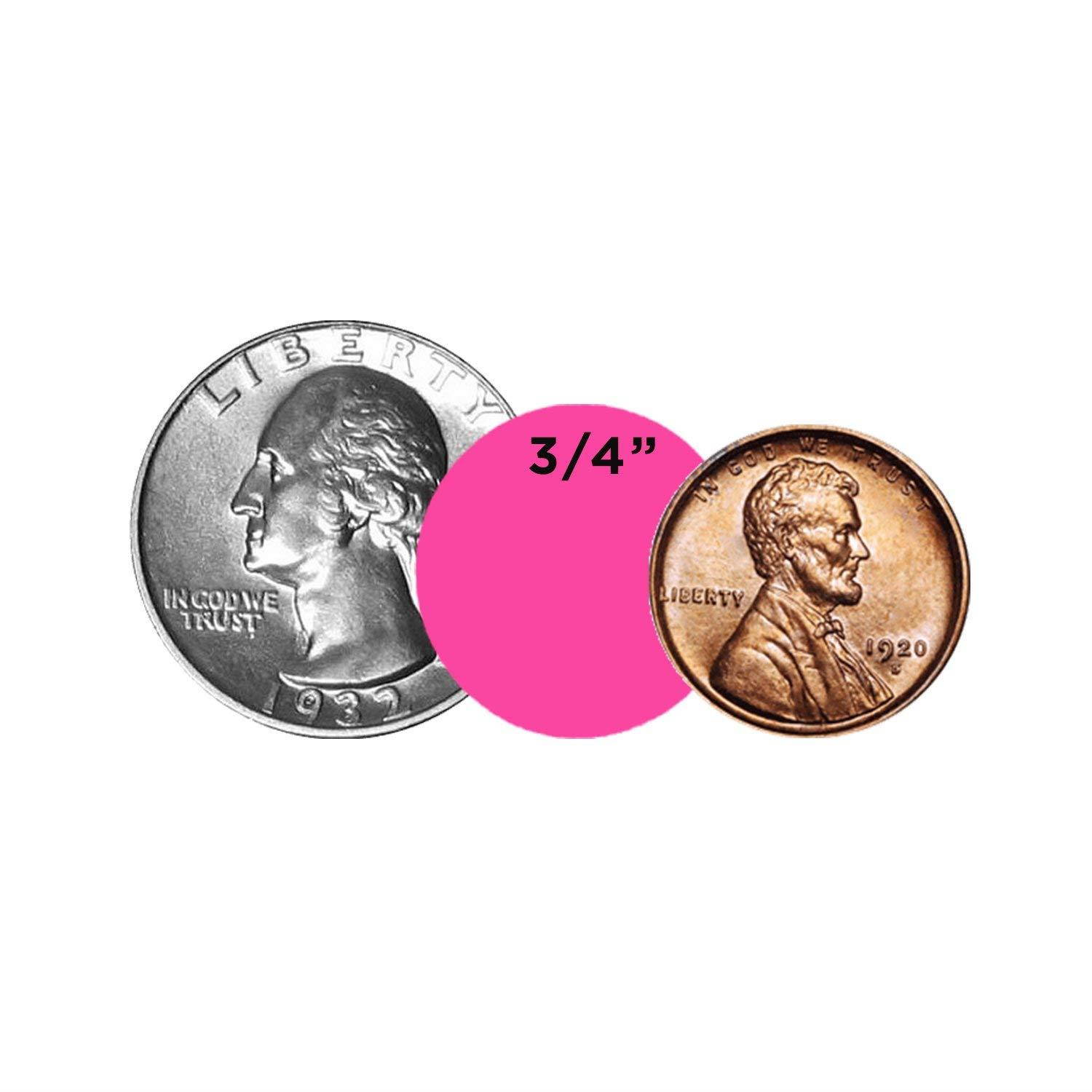 ChromaLabel 3/4 inch Color-Code Dot Labels | 1,000/Dispenser Box (Fluorescent Pink)