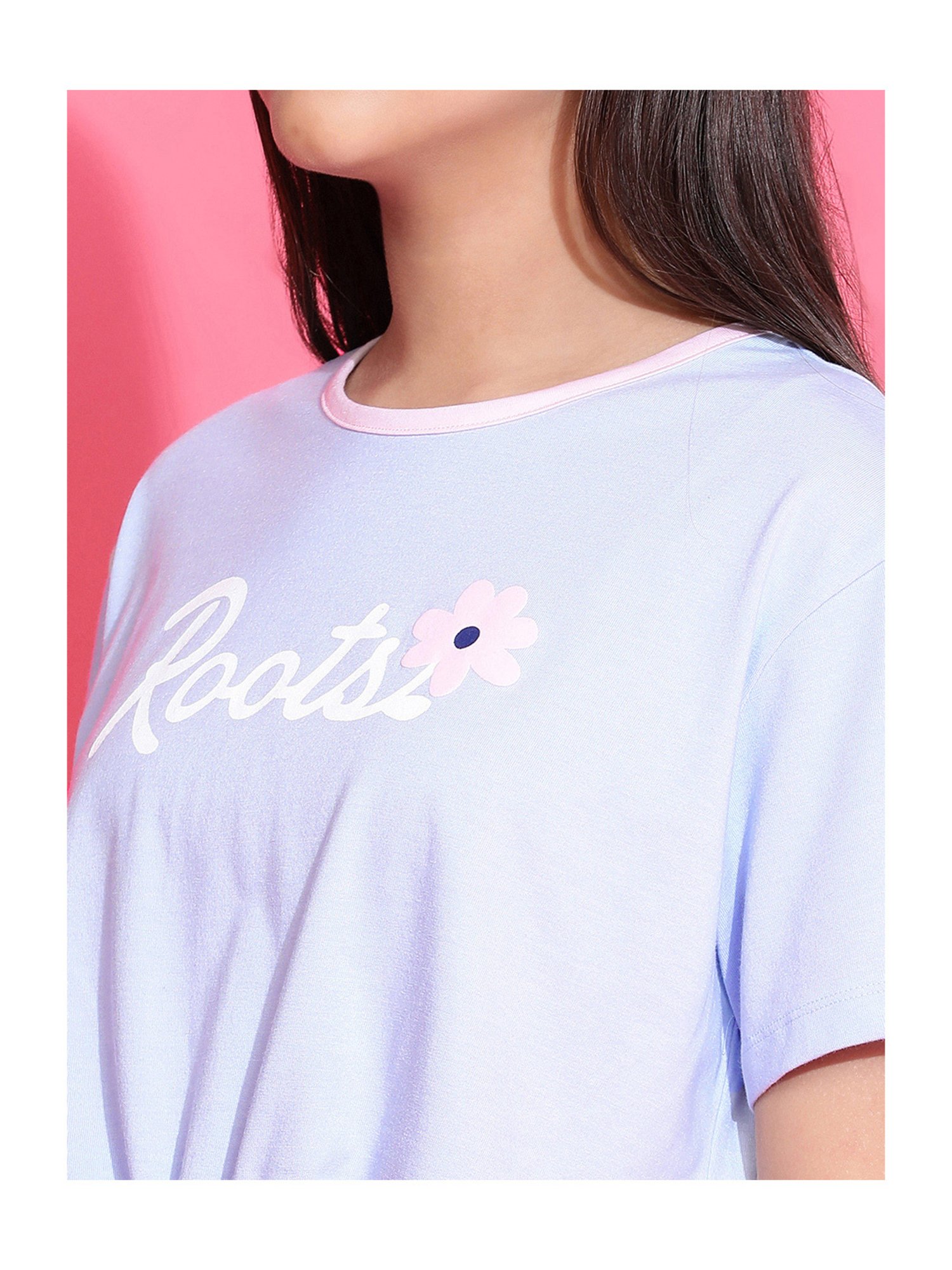 Lil Tomatoes Kids Blue Printed Crop Top