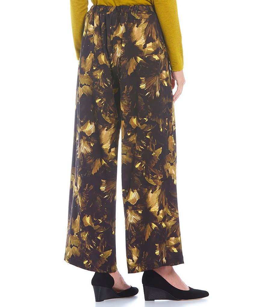 Bryn Walker Printed Stretch Woven Wide-Leg Pull-On Pants