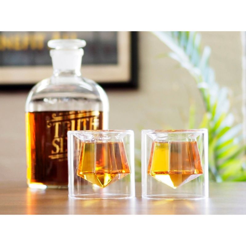 2.5oz 2ct Double Wall Gem Shot Drinkware Glasses