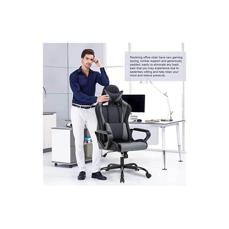 Gaming Chair Ergonomic Office Chair Cheap Desk Chair Executive Task Computer Chair Back Support Modern Executive Adjustable Arms Rolling Swivel Chair for Women, Men